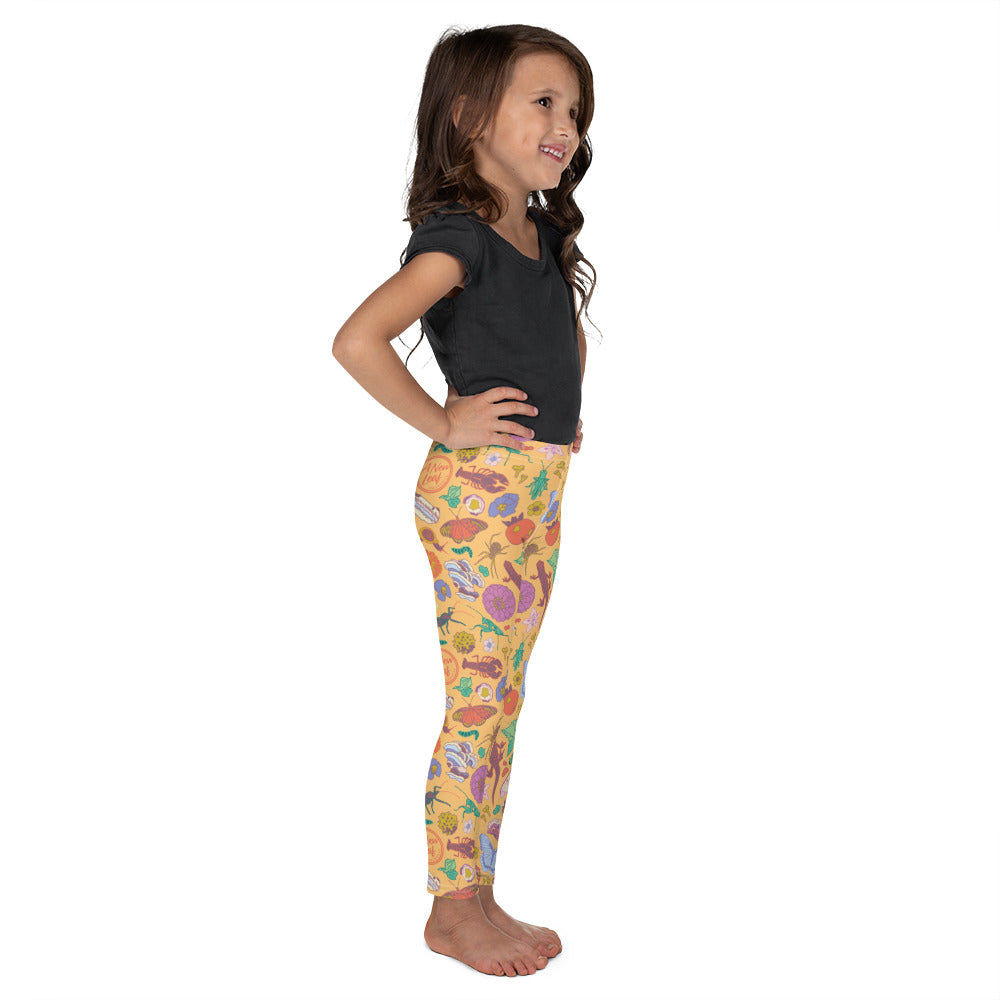 Young Kids Nature Print Leggings Orange