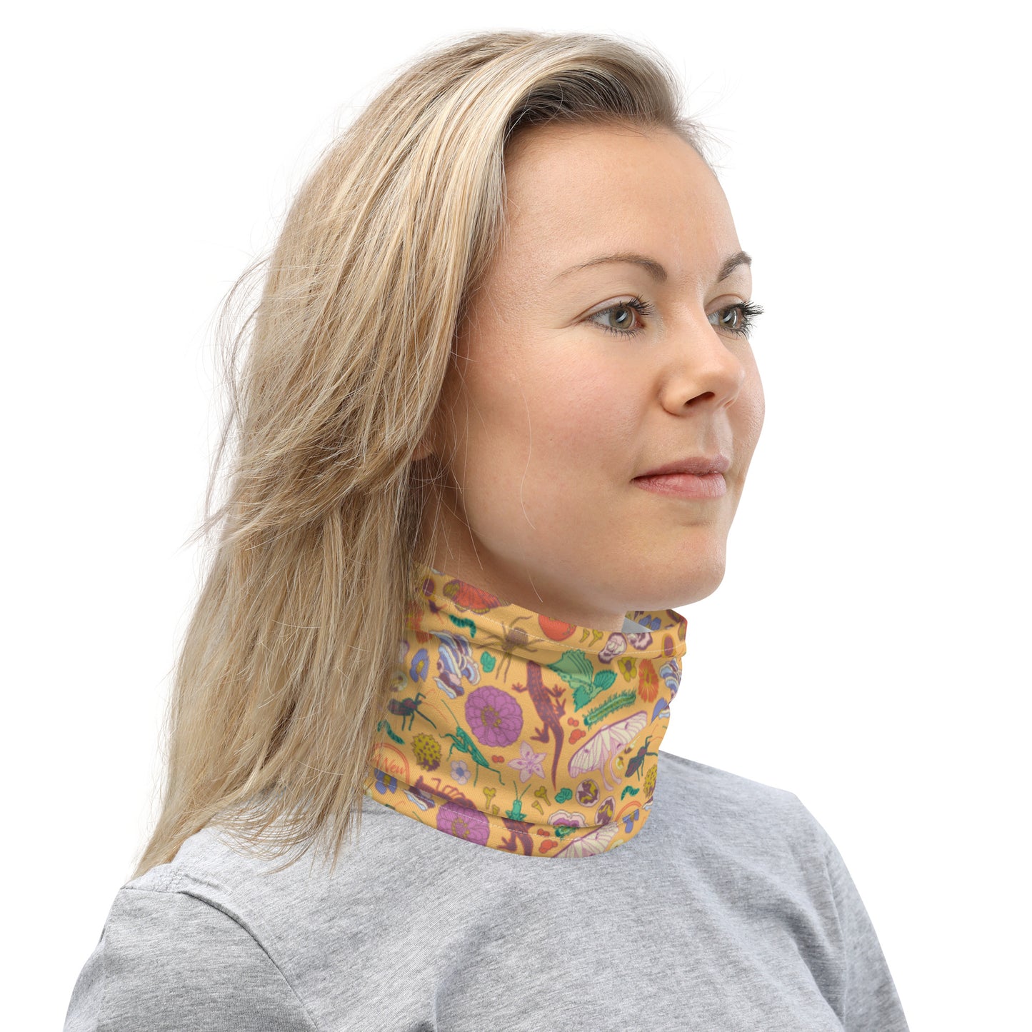 Nature Print Neck Warmer Orange