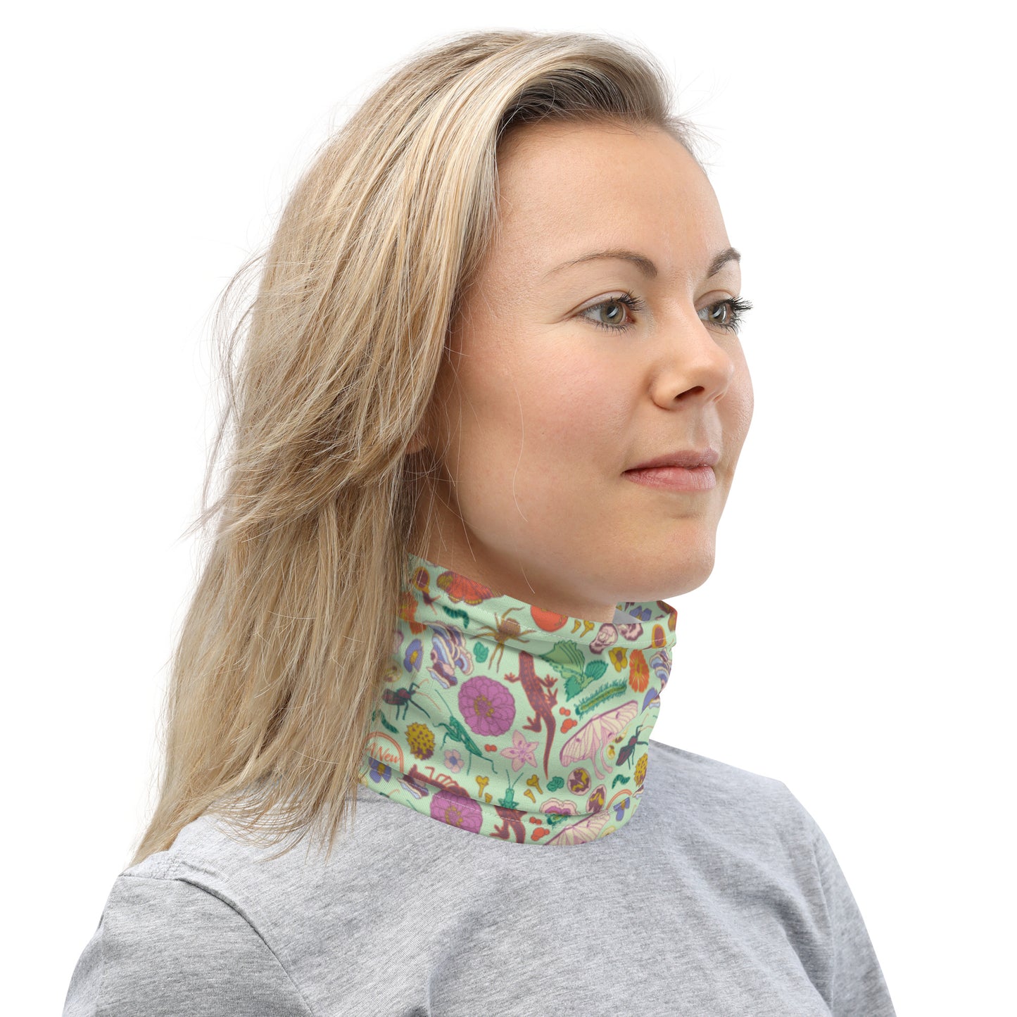 Nature Print Neck Warmer Mint