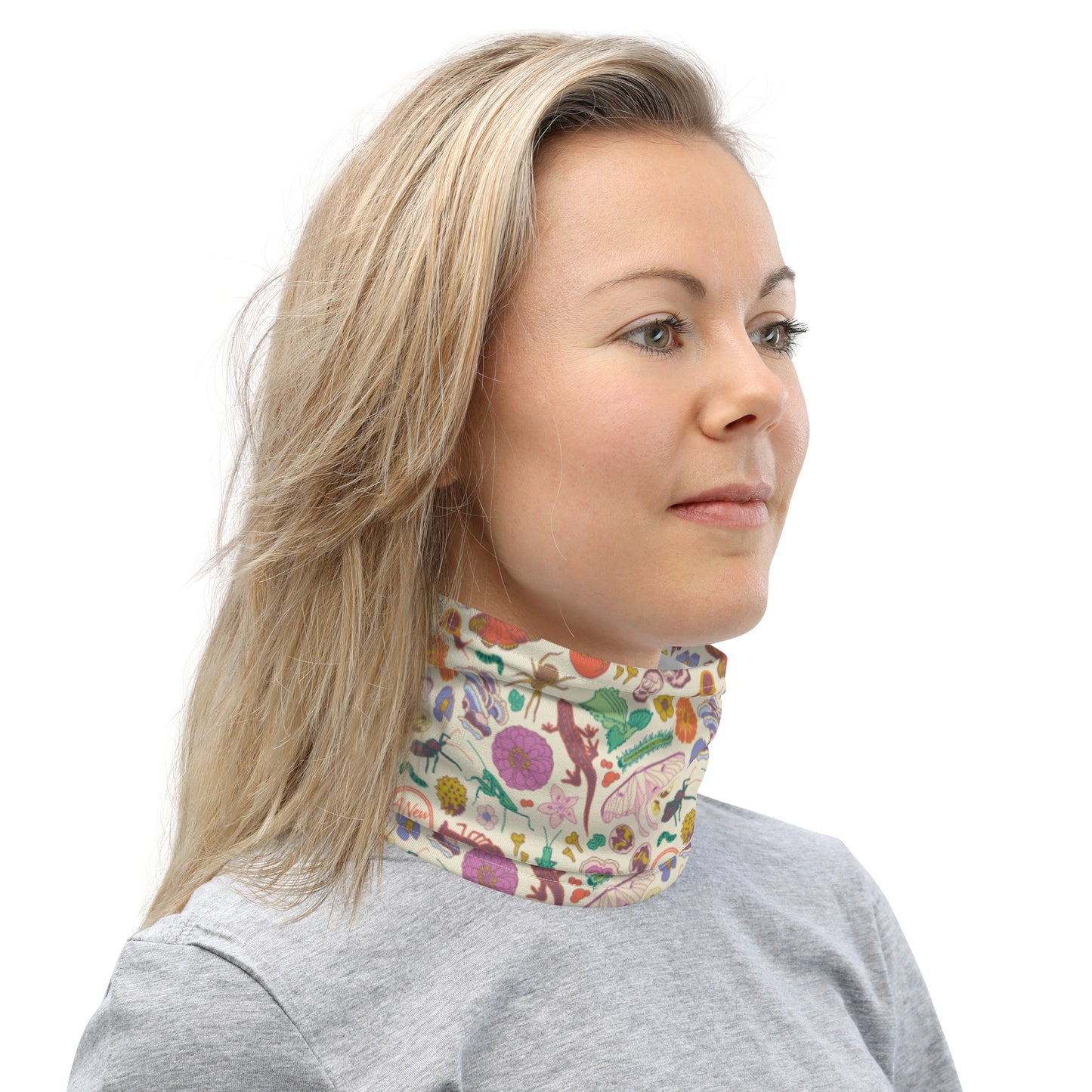 Nature Print Neck Warmer Neutral