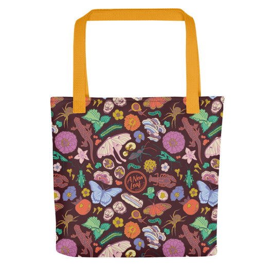 Nature Print Tote Bag Burgundy