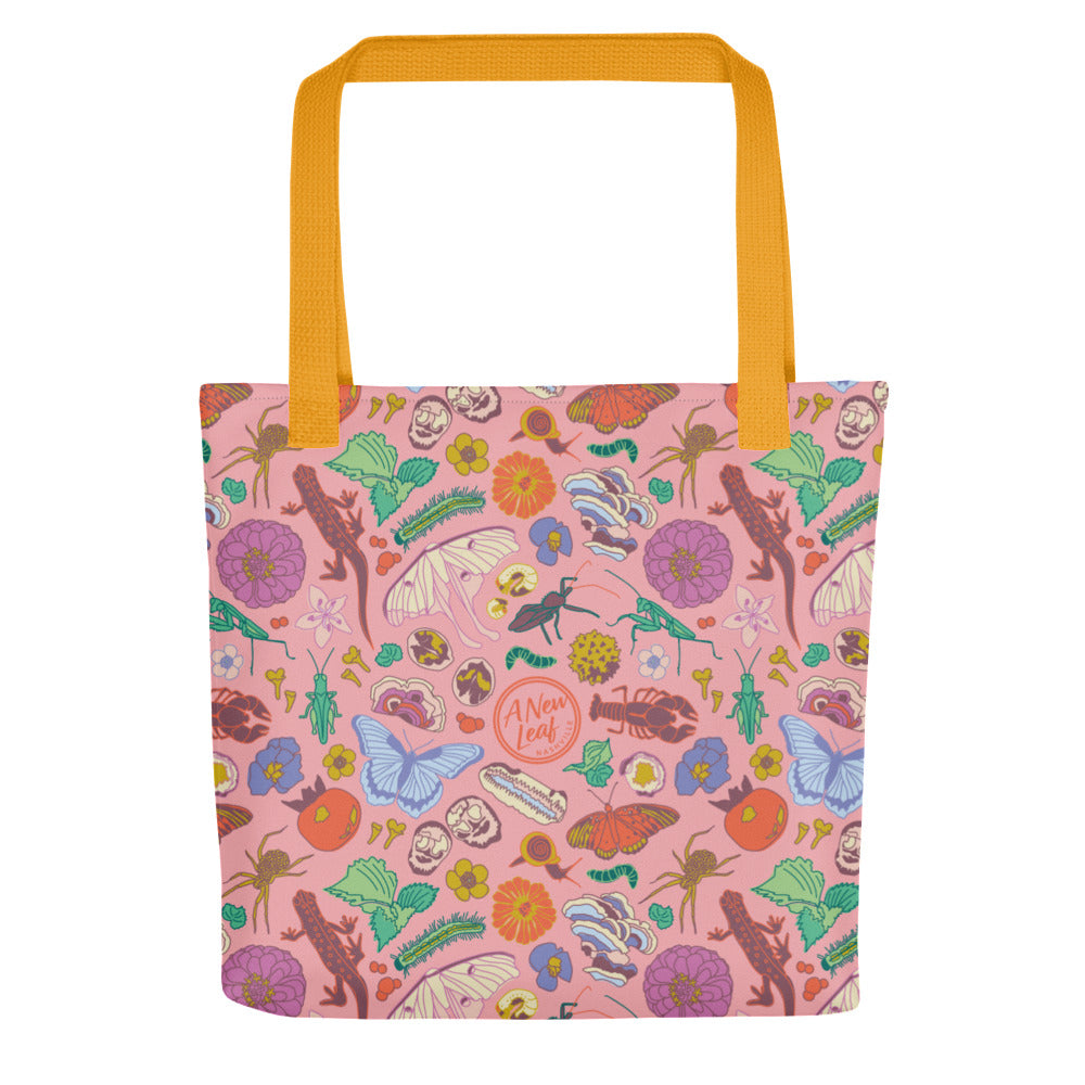 Nature Print Tote Bag Pink