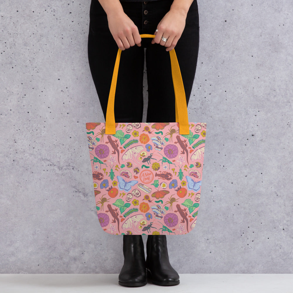 Nature Print Tote Bag Pink