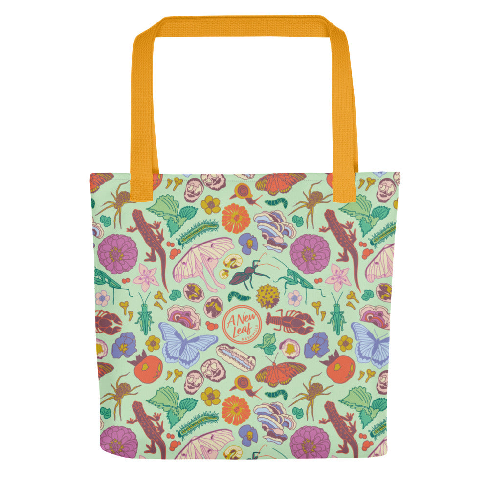 Nature Print Tote Bag Mint