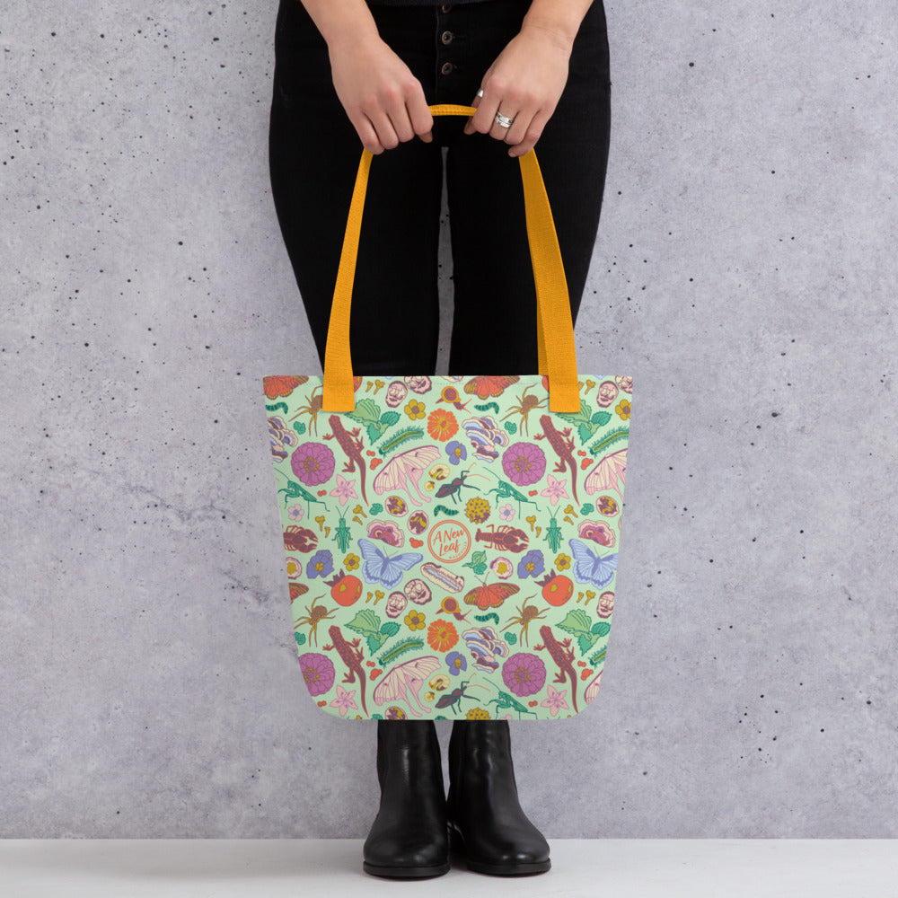 Nature Print Tote Bag Mint