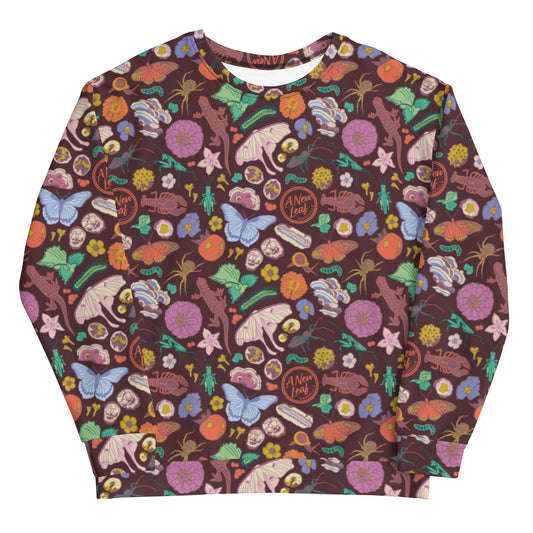 Adult Unisex Nature Print Sweatshirt Burgundy