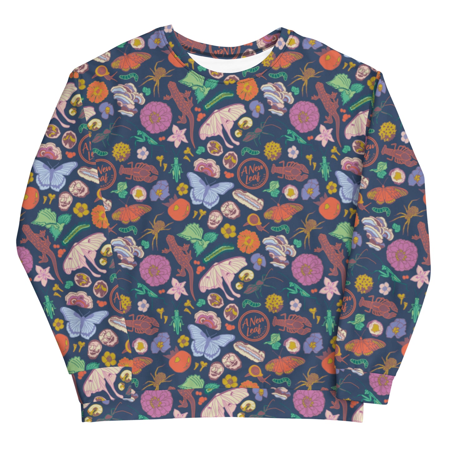 Adult Unisex Nature Print Sweatshirt Navy