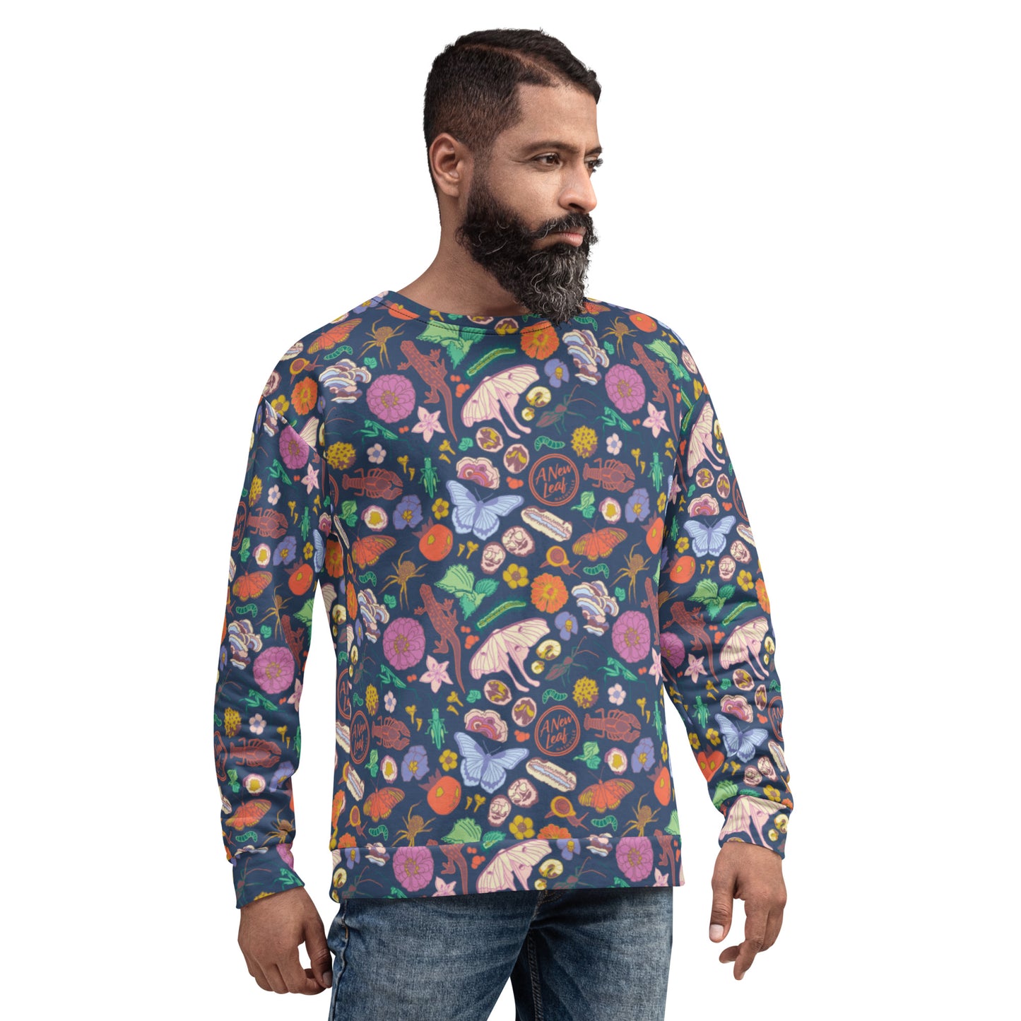 Adult Unisex Nature Print Sweatshirt Navy