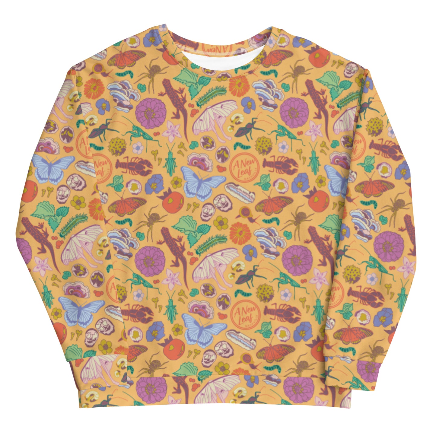 Adult Unisex Nature Print Sweatshirt Orange