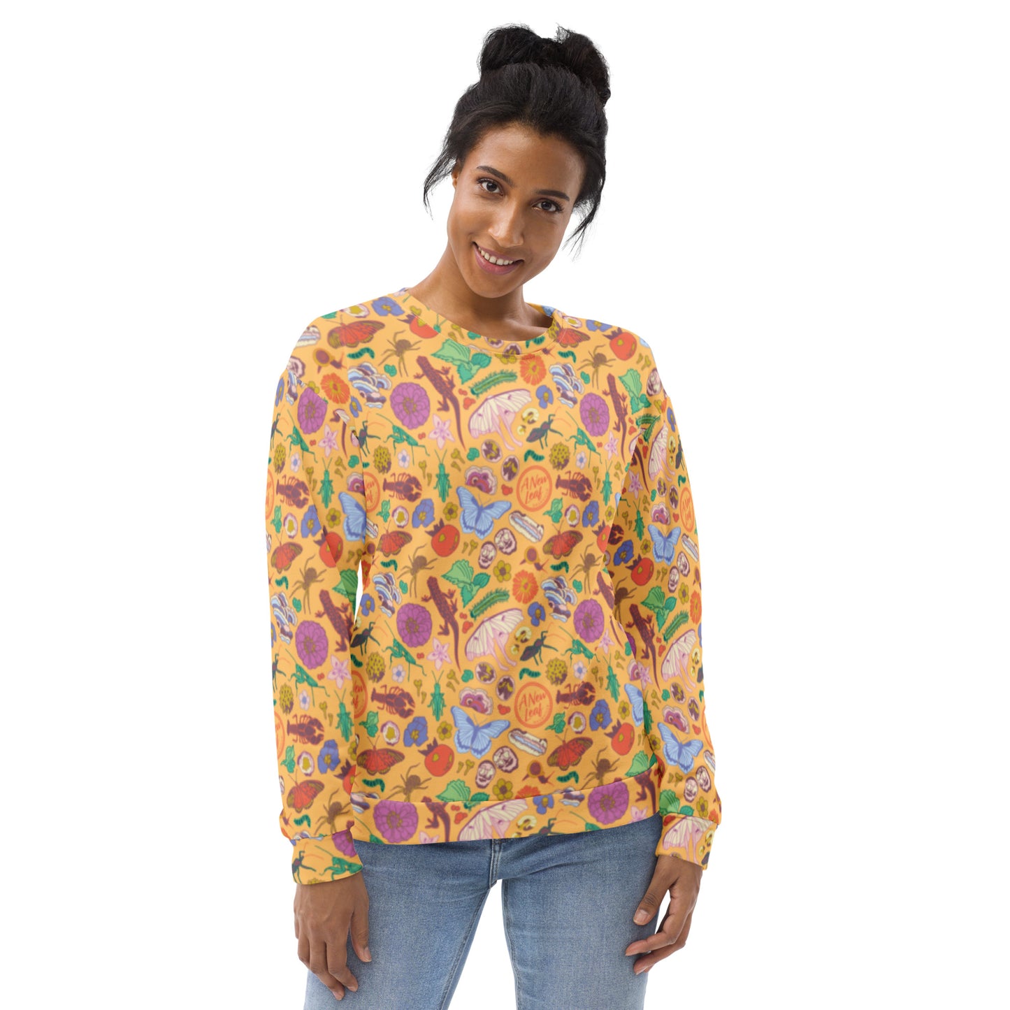 Adult Unisex Nature Print Sweatshirt Orange