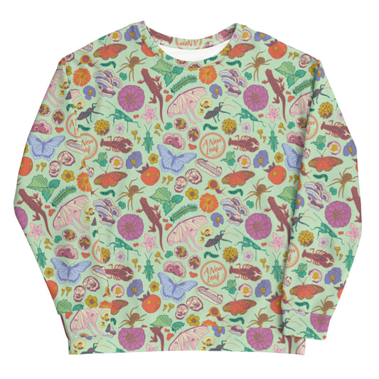 Adult Unisex Nature Print Sweatshirt Mint