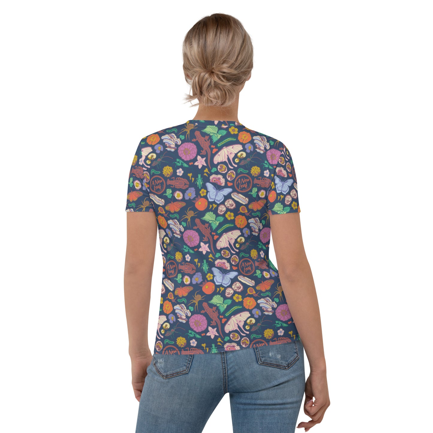 Women's Nature Print Short Sleeve Tee Navy