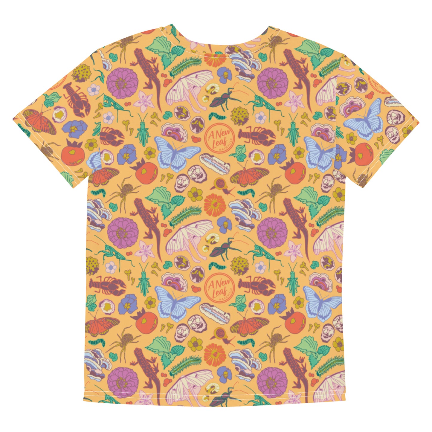 Big Kids Nature Print Short Sleeve Tee Orange