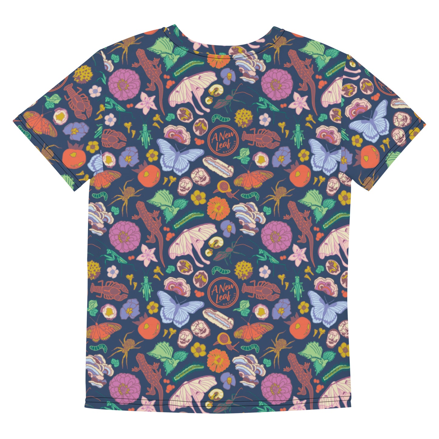 Big Kids Nature Print Short Sleeve Tee Navy