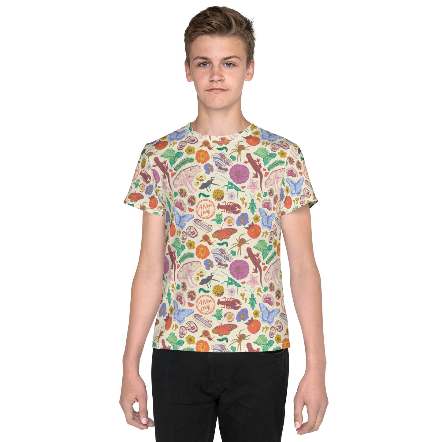 Big Kids Nature Print Short Sleeve Tee Neutral