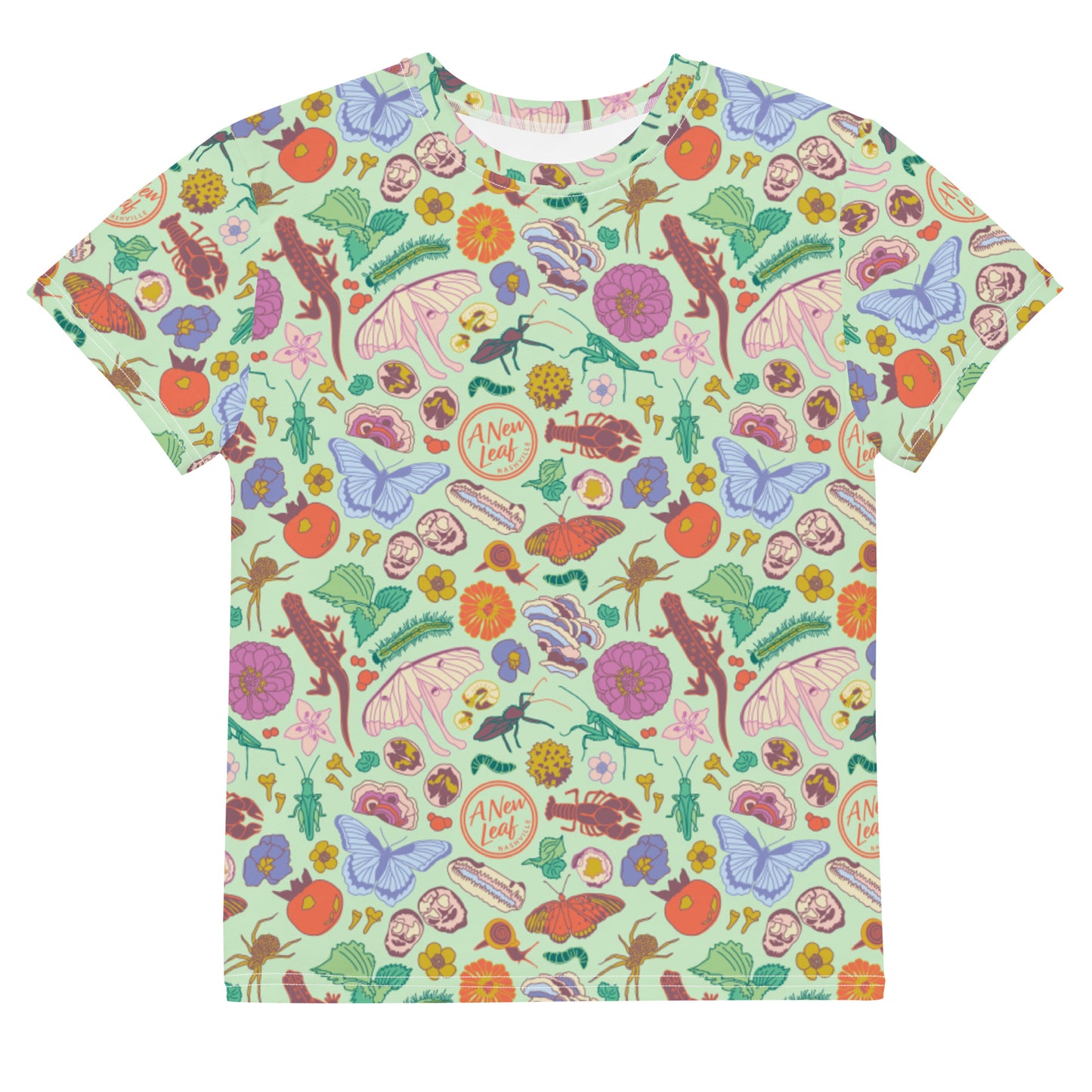 Big Kids Nature Print Short Sleeve Tee Mint