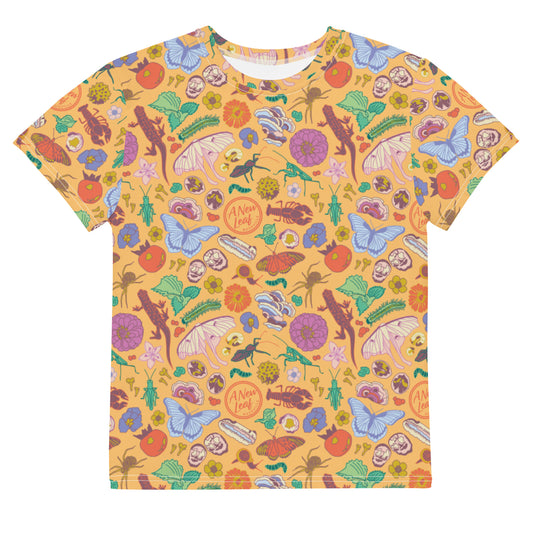 Big Kids Nature Print Short Sleeve Tee Orange