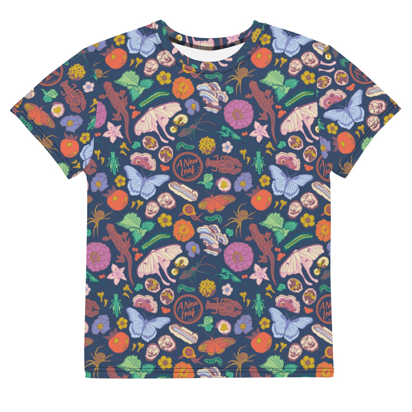 Big Kids Nature Print Short Sleeve Tee Navy