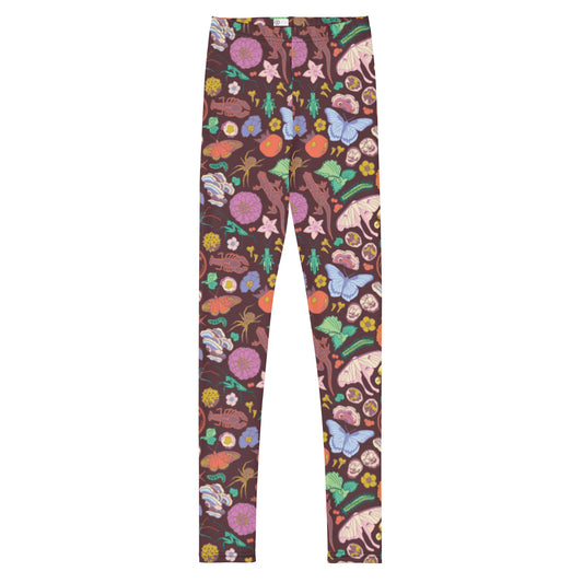 Big Kids Nature Print Leggings Burgundy