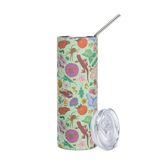 Nature Print Stainless Steel Tumbler Mint