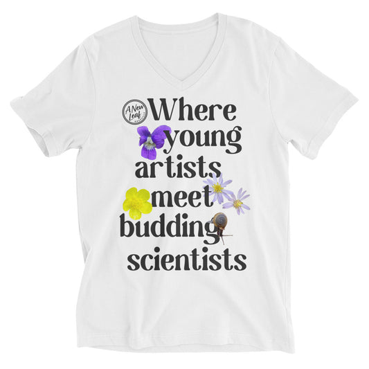Adult Young Artists Budding Scientists Unisex Short Sleeve V-Neck T-Shirt