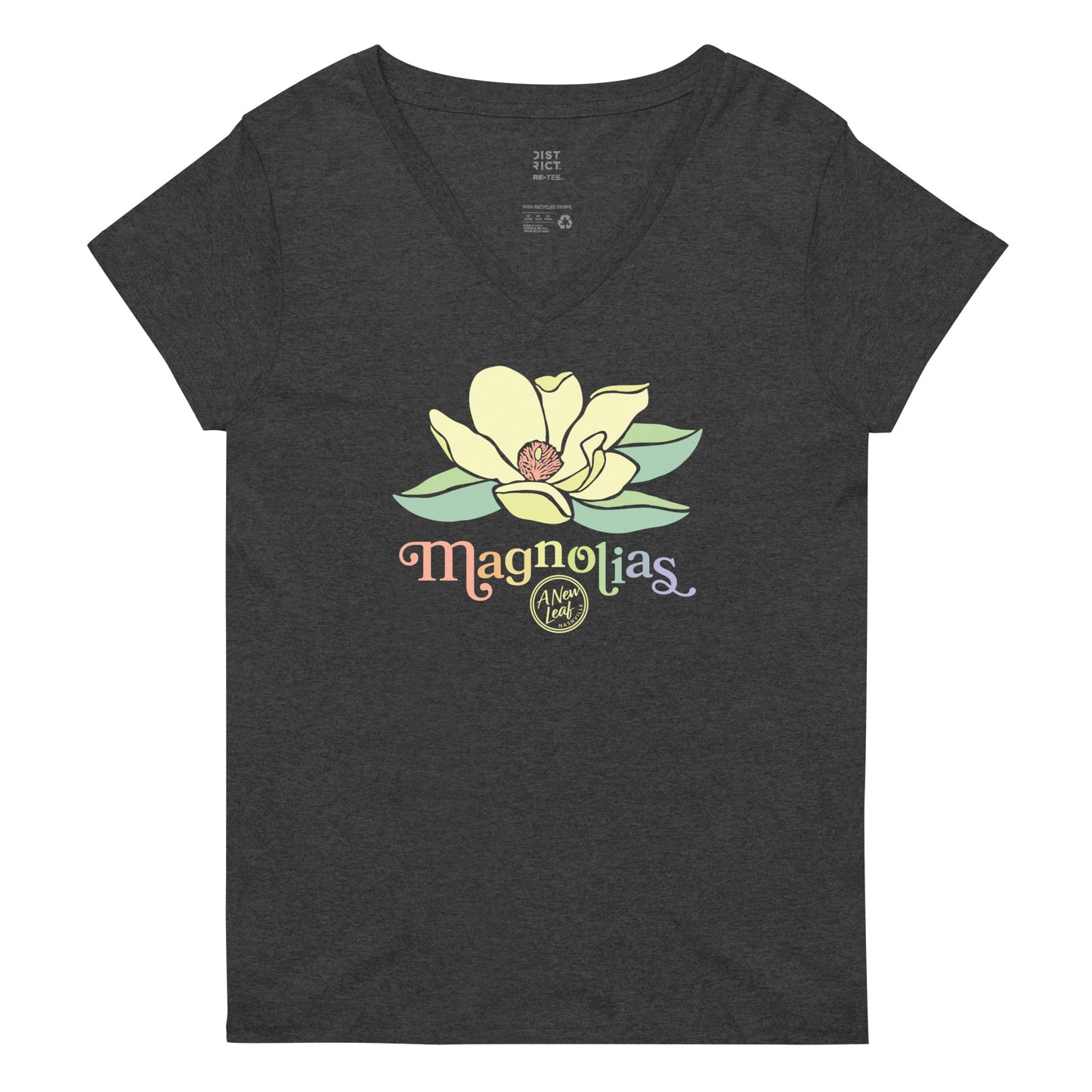 Women’s Magnolias recycled v-neck t-shirt