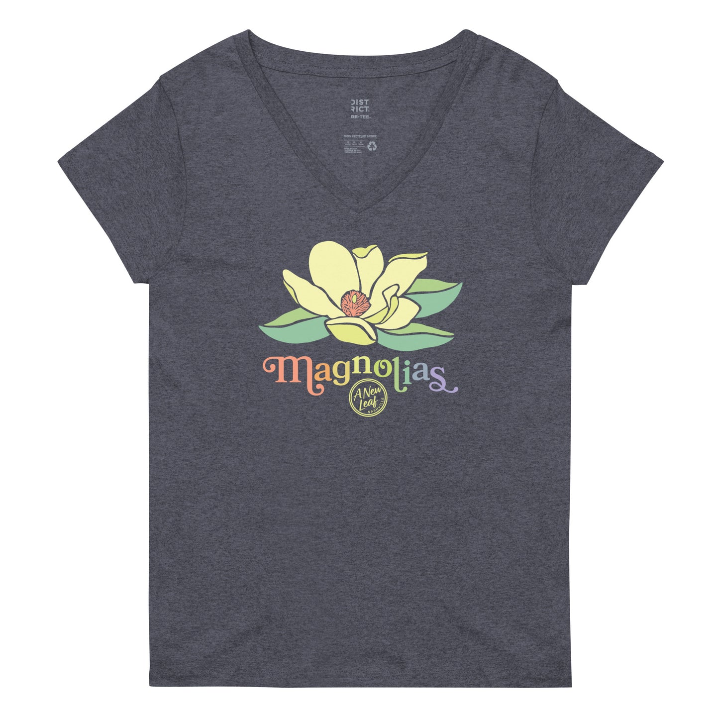 Women’s Magnolias recycled v-neck t-shirt